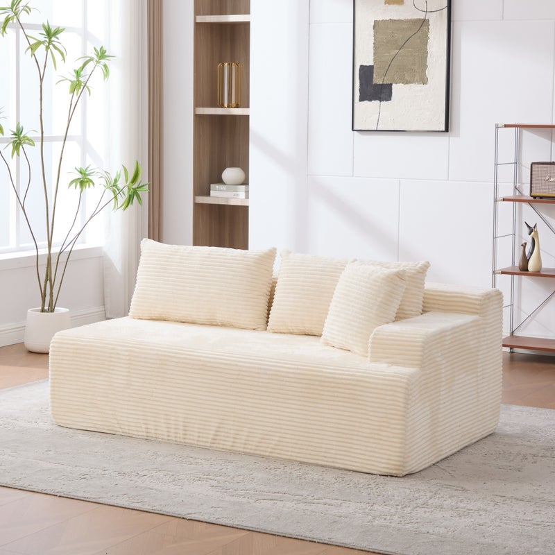 Modułowa sofa kompresyjna wykonana z tkaniny szenilowej wypełniona pianką wysokoelastyczną 30D. Łatwy do przenoszenia i z antypoślizgową podstawą