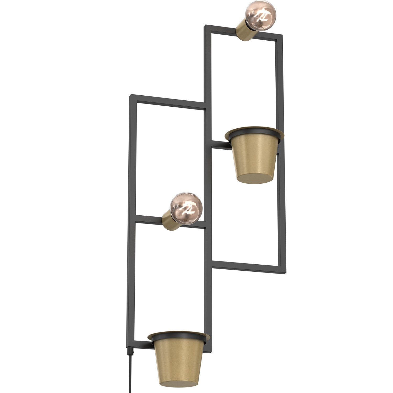 Kinkiet ścienny Flower Wall czarny mat-złoty mat 2xE27x15W wym: 90 x 38,5 x 14,5 cm metal IP20 Luminex