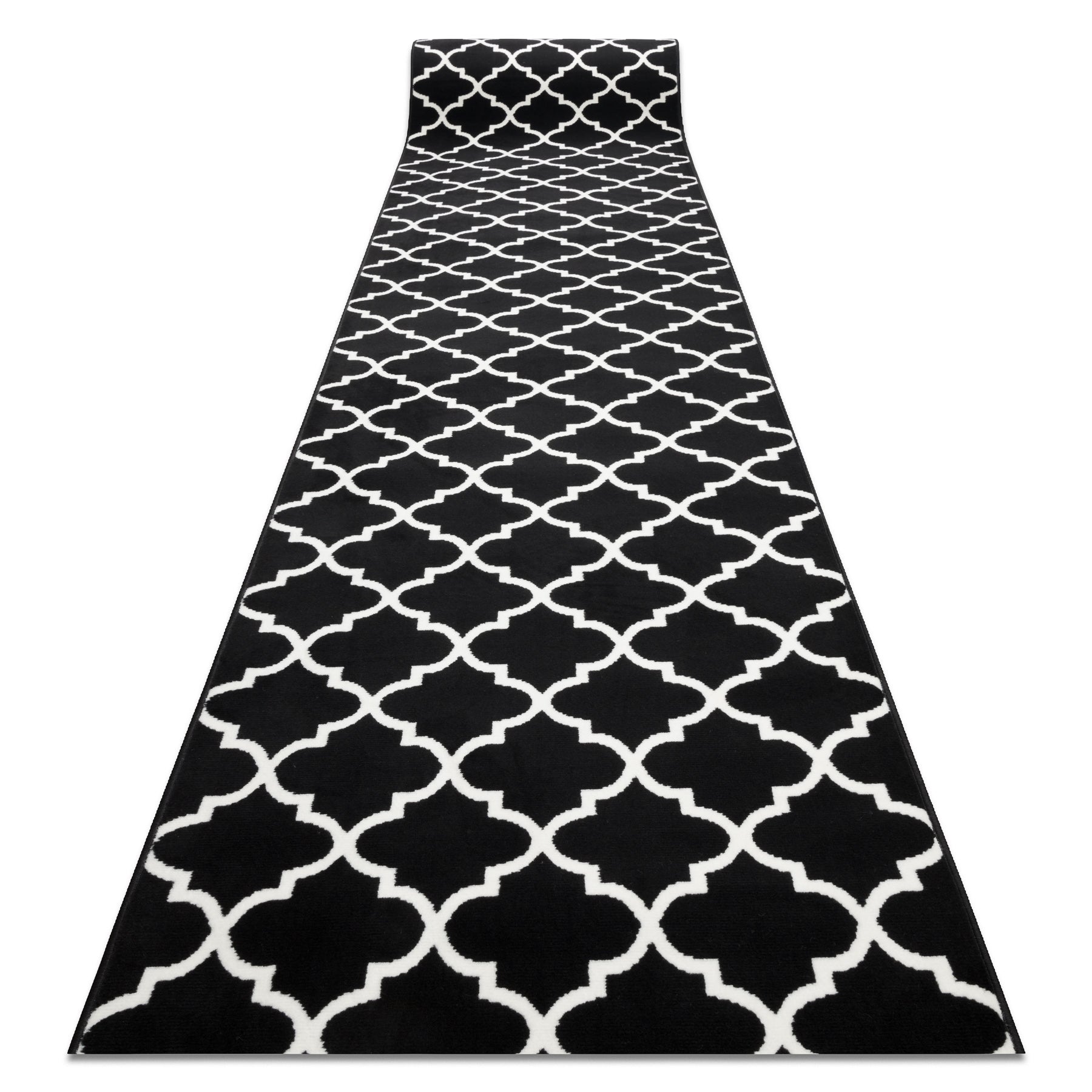 CHODNIK BCF MORAD Trelis koniczyna marokańska czarny / krem 100 cm 100x620 cm