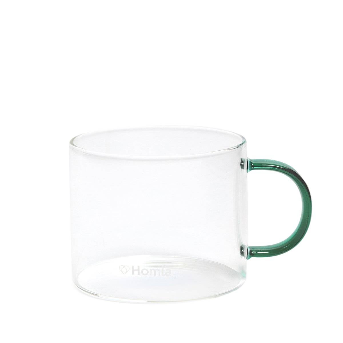 Szklanka GLOSSY z zielonym uchem 0,35 l HOMLA