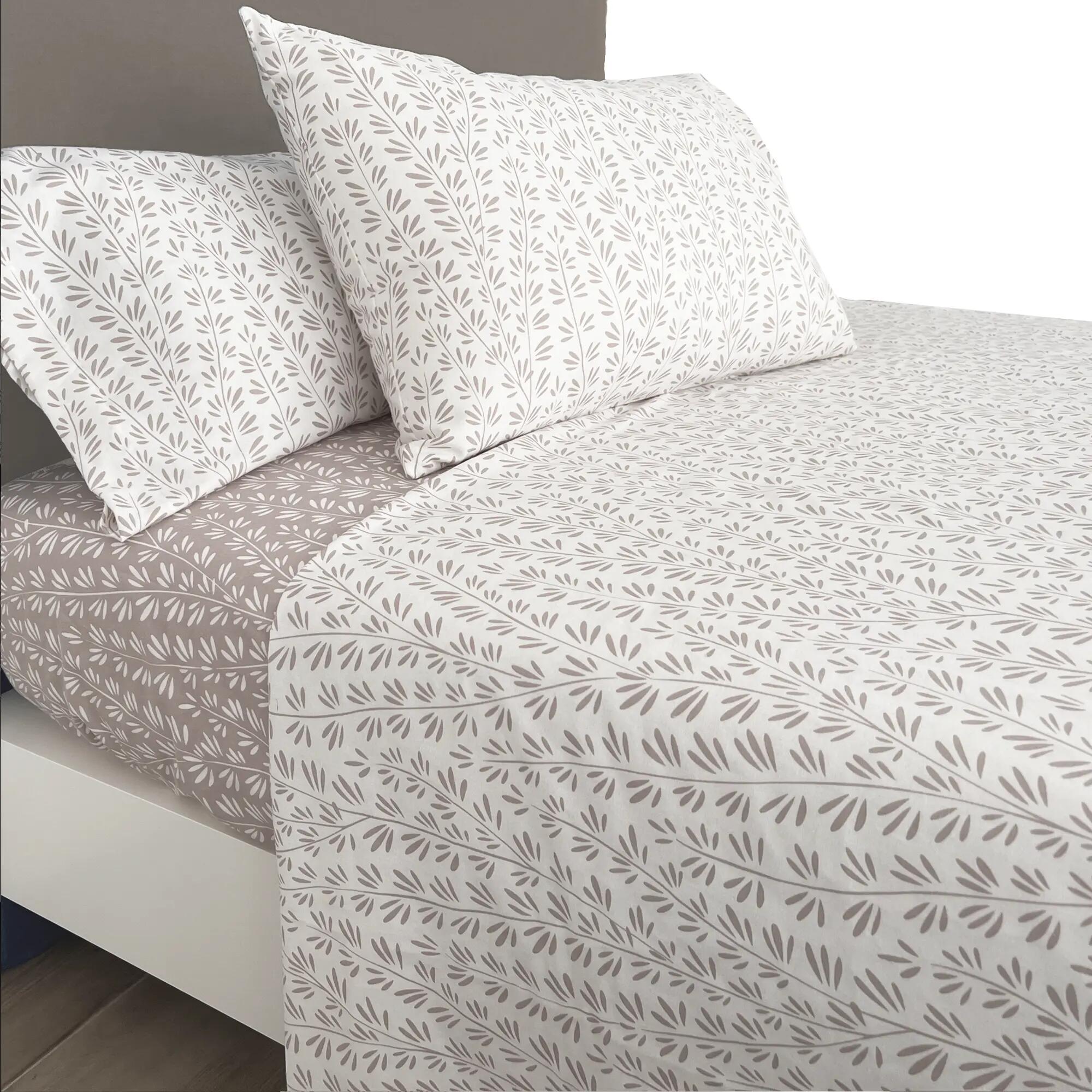 Poszewka na poduszkę z flaneli bawełnianej 81 nici beżowa 45 x 110 cm