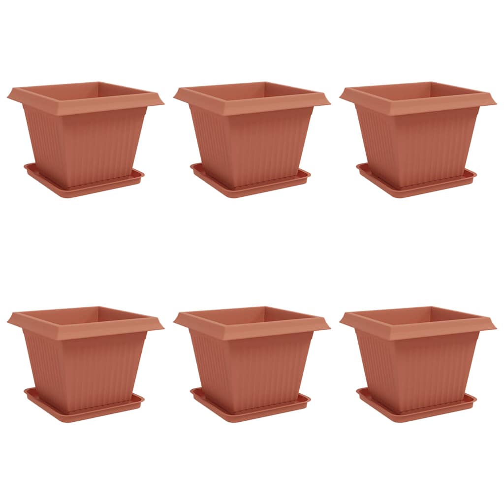 Doniczki 6 pcs Czerwony ceglasty 43 x 43 x 33,5 cm