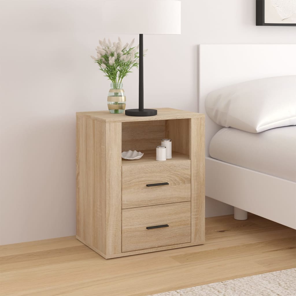 Stolik nocny VidaXL sonoma oak 100% drewno inżynieryjne 36 cm brązowy
