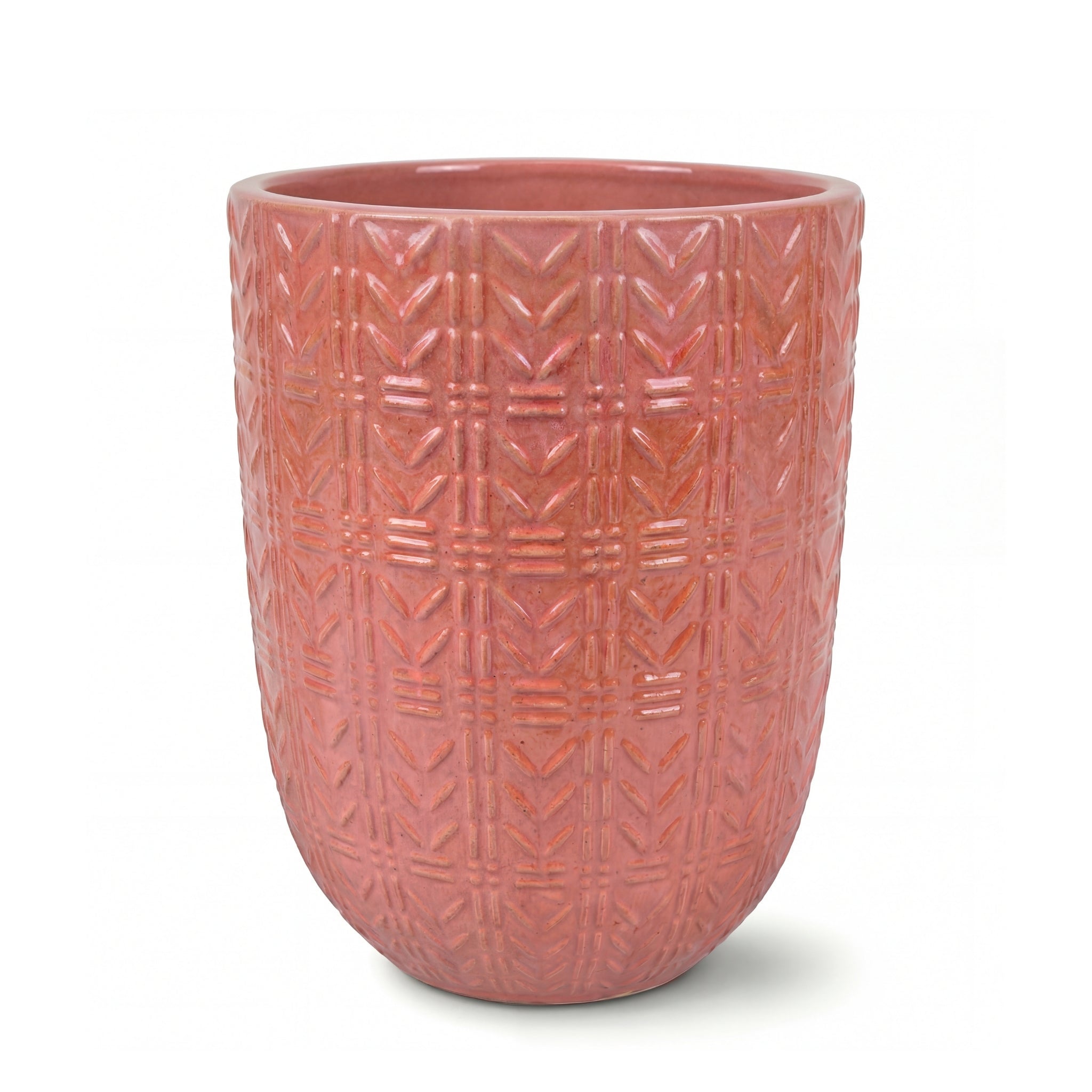 Donica ceramiczna Provencelia MERCURE Jasnoróżowy, sred.39 x H51 cm, mrozoodporna, rękodzieło, szkliwiona
