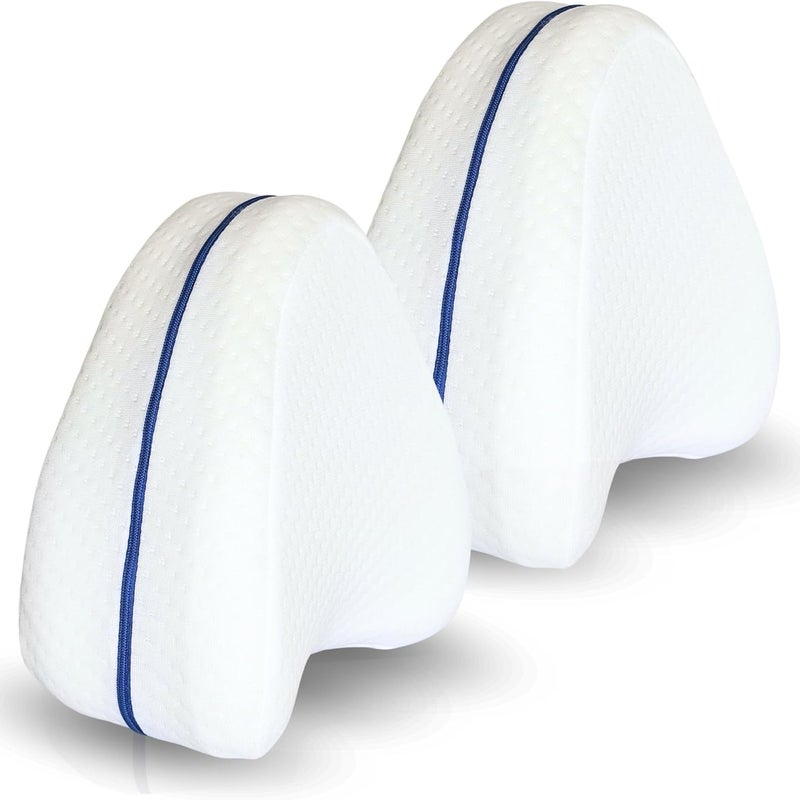 Poduszka pod nogi, 2 sztuki, ergonomiczna do spania na boku, łagodzi ból kolan, bioder, kostek, poprawia postawę i krążenie, z oddychającą poszewką