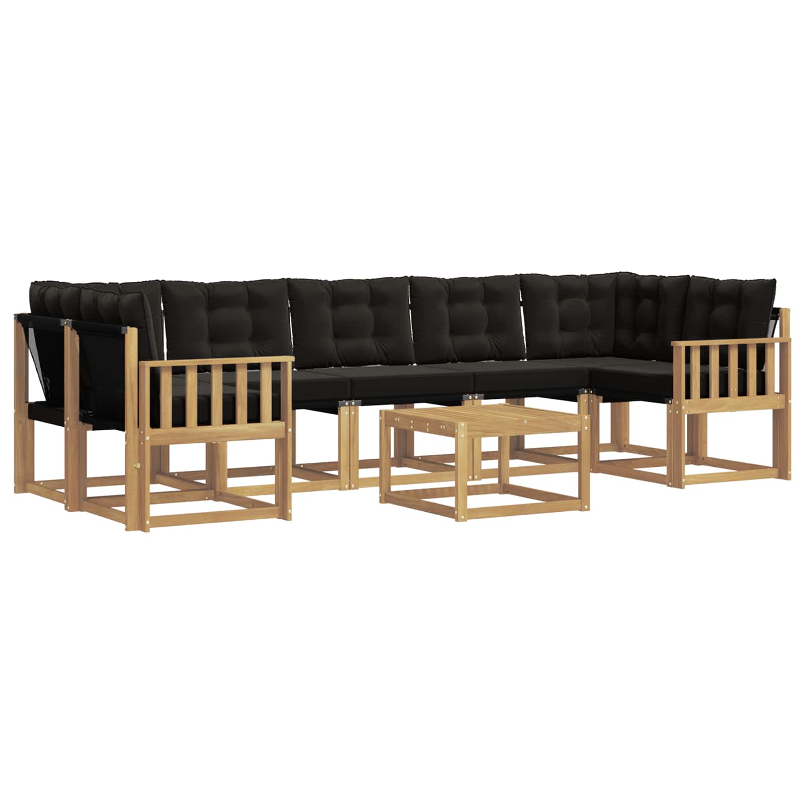 Zestaw sof na zewnątrz z poduszką 8 pcs biały i czarny