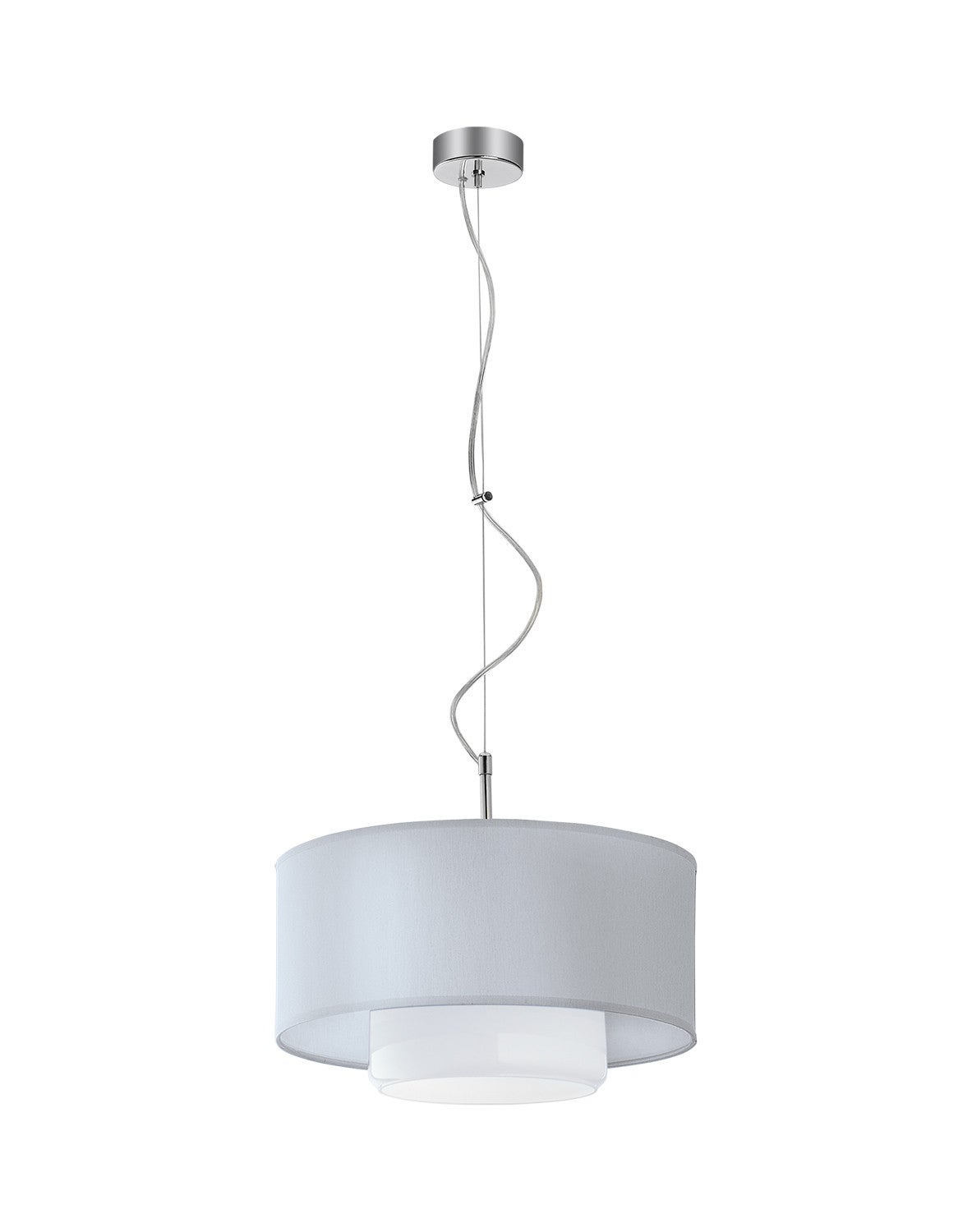 Lampa wisząca AVEO Jupiter szklana nowoczesna srebrno-biała E27 80 cm 1 szt.