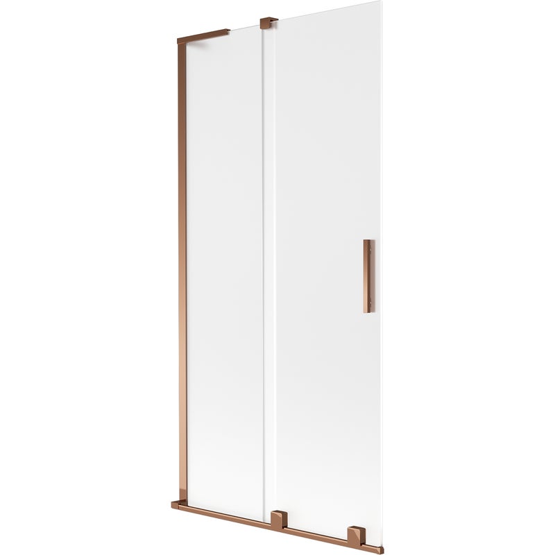 Mexen Velar L parawan nawannowy 2-skrzydłowy rozsuwany 95 x 150 cm, szron, różowe złoto - 896-095-003-31-60