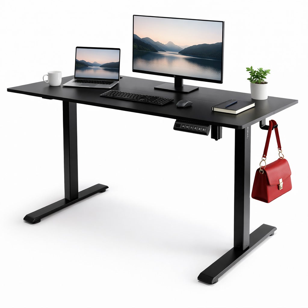 Biurko Elektryczne Regulowane FURVERO z blatem 140x60cm Regulacja wysokości 72-117cm