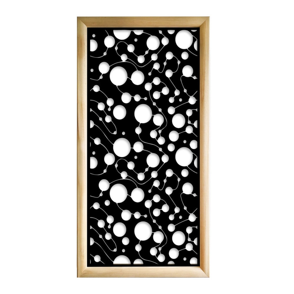 BAKTERIA - Moduły dekoracyjne prostokątne z drewna i PCV - Rozmiar 73x148 cm - Grubość 64 mm - Kolor wewnętrzny CZARNY
