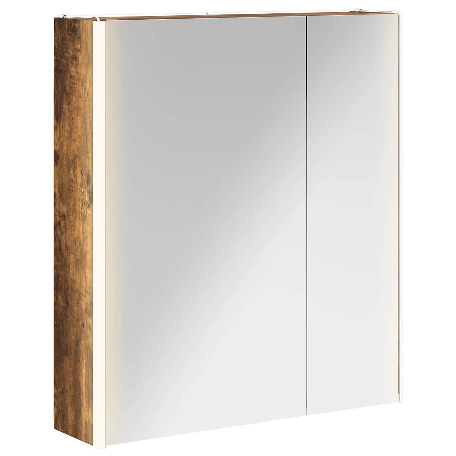Szafka z lustrem do łazienki Dąb wędzony 63,5 x 15,5 x 70 cm