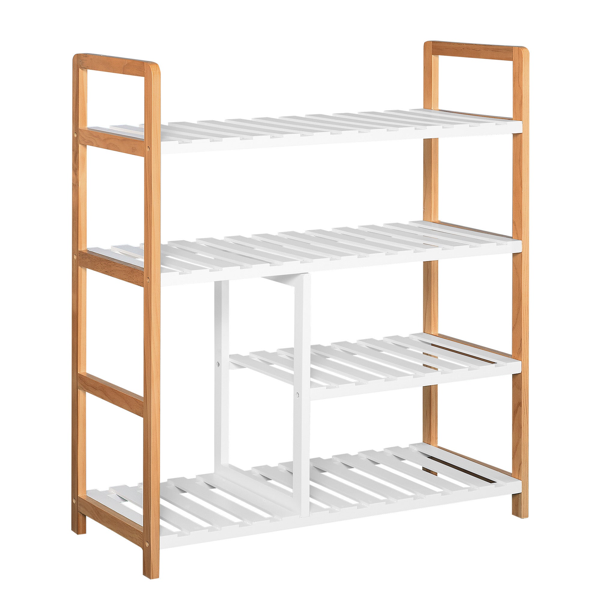4-poziomowy Ale Racks Przechowywanie Stojak półka Organizer drewno Rama 78 x 68 x 26 cm korytarz Mebel