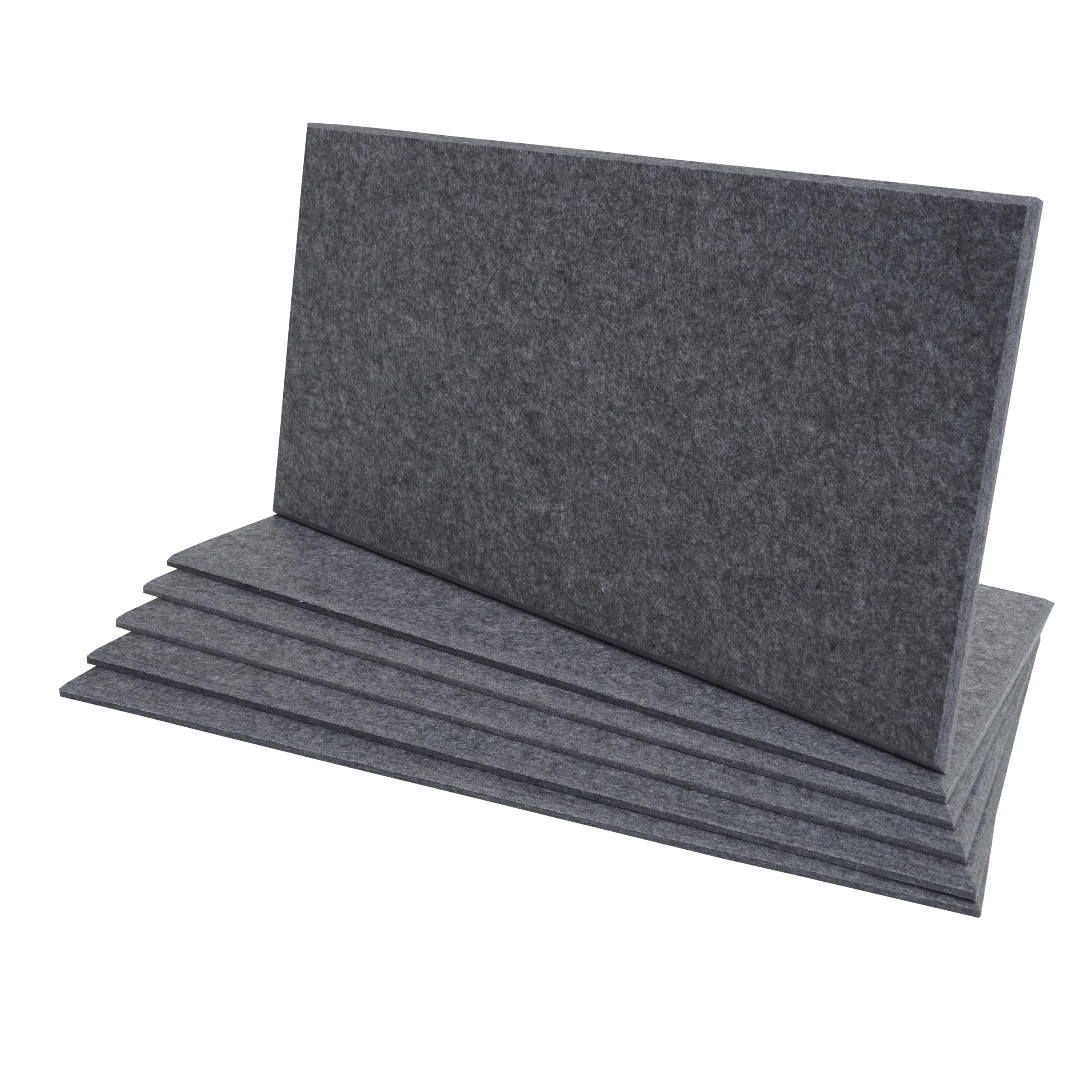 Zestaw 6 paneli akustycznych HWC-L52, panele ścienne, płyty akustyczne, dźwiękochłonne, powierzchnia 1 m², wymiary 60 x 30 cm ~ szare