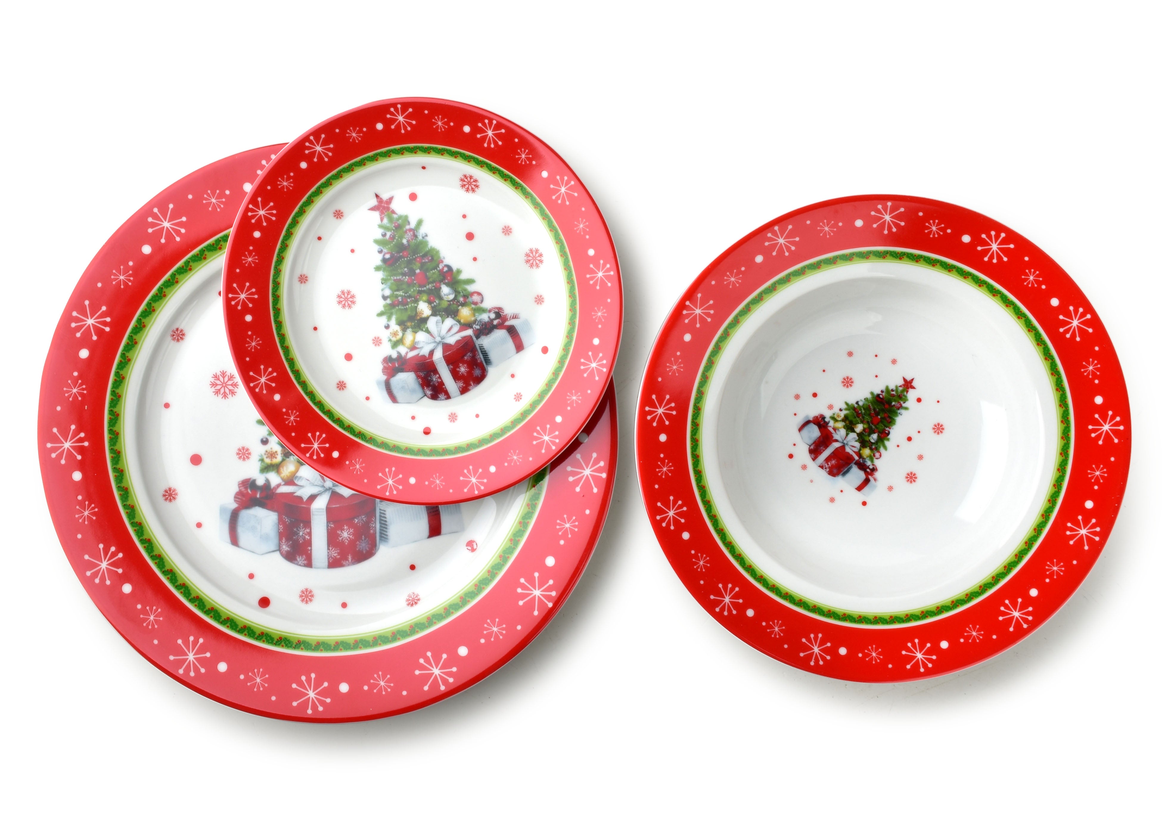 Komplet talerzy porcelana Affekdesign Santa Lila 22x19x27cm czerwony 3szt