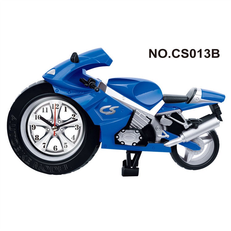 Kreskówkowy budzik motocyklowy dla dzieci (niebieski)