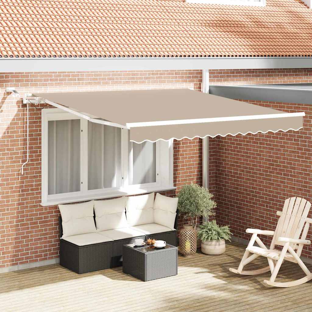 Markiza zwijana Beżowy 300 x 250 cm Poliester i Metal vidaXL
