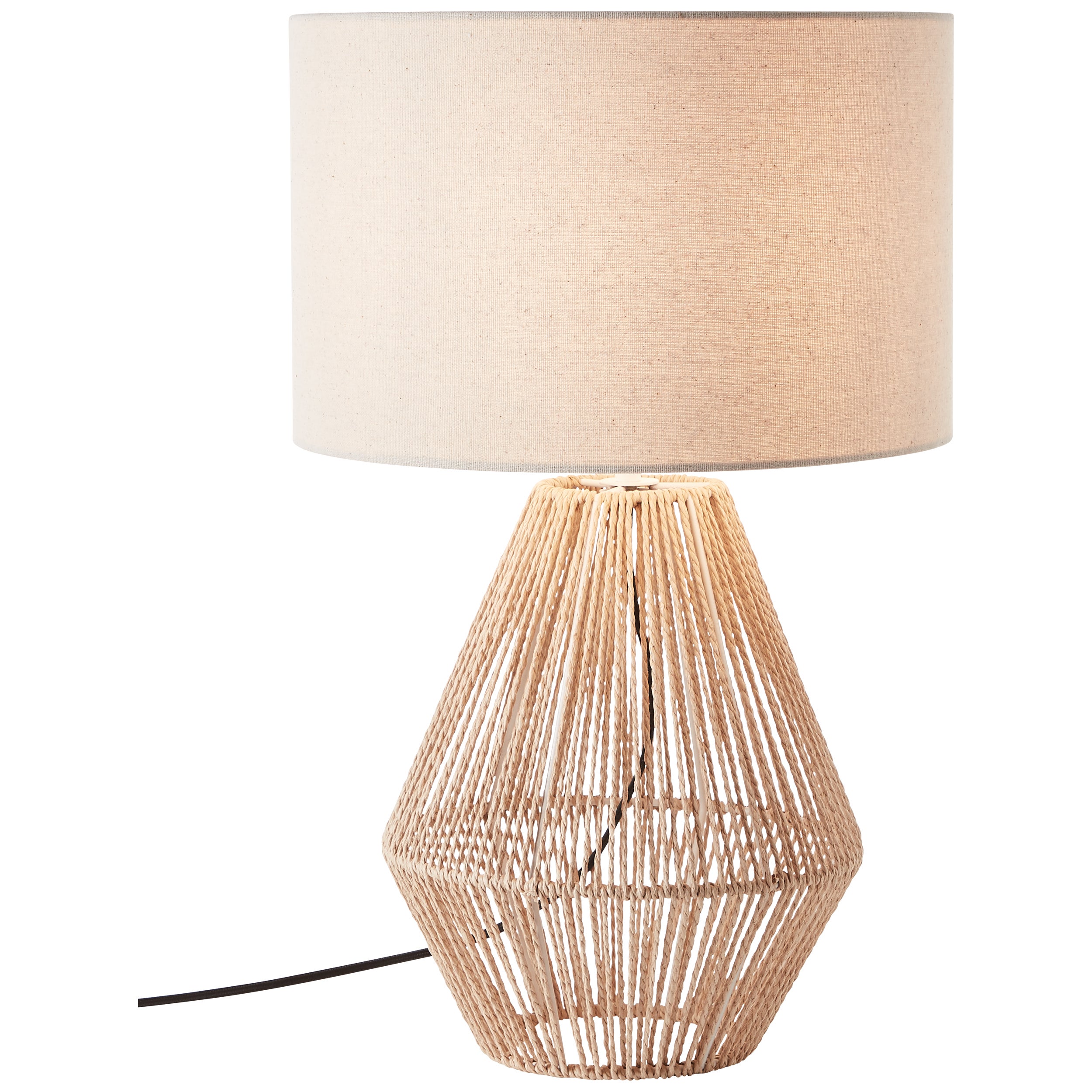 Brilliant lampa stołowa Woodball 1 lampa czarny mat/bambus aluminium/brąz metal 1x A60, E27, 40 W