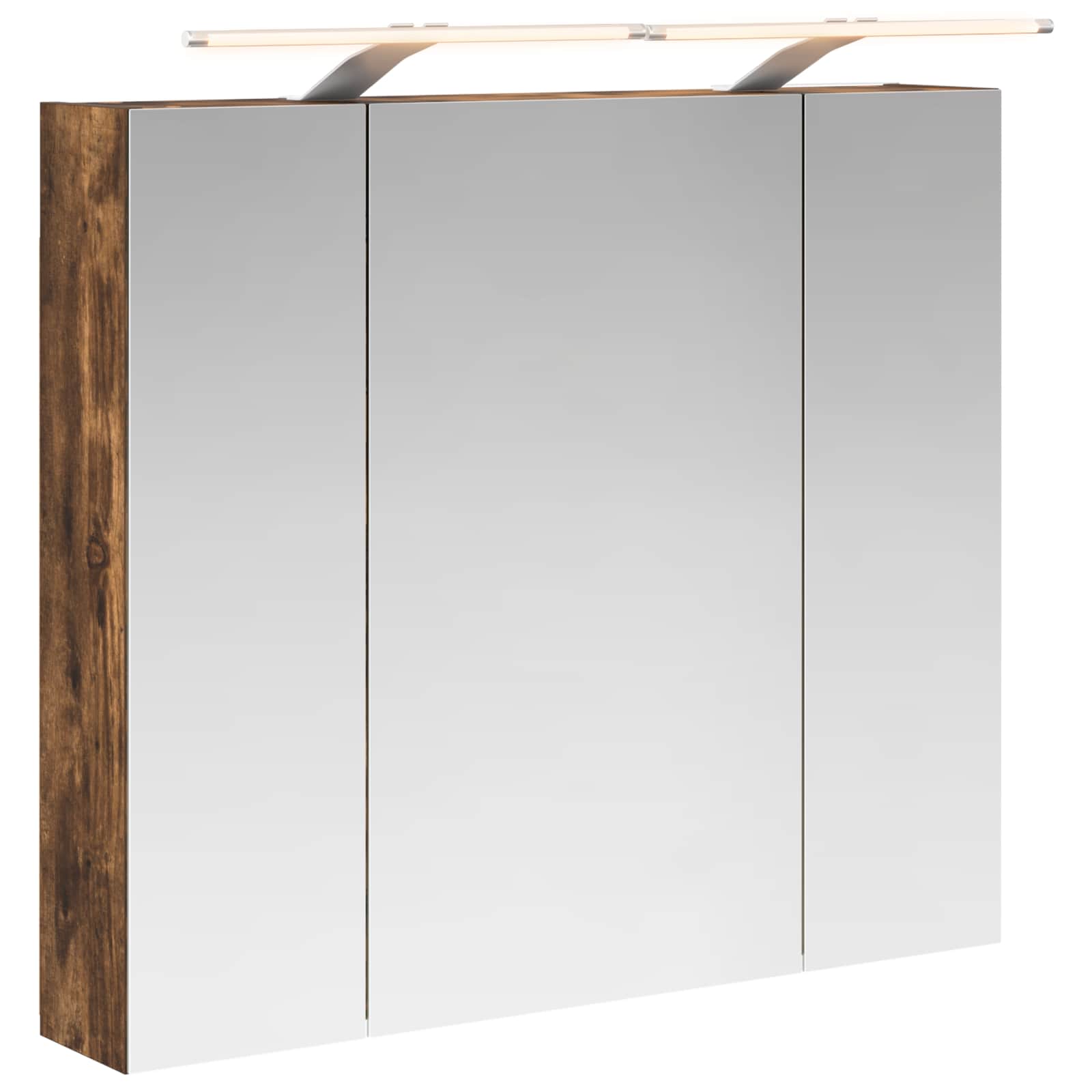 Szafka z lustrem do łazienki Dąb wędzony 80 x 14.5 x 70 cm