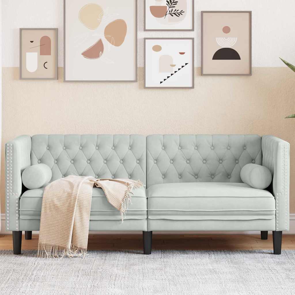 Sofa Jasnoszary 174 x 74,5 x 70,5 cm Aksamit vidaXL