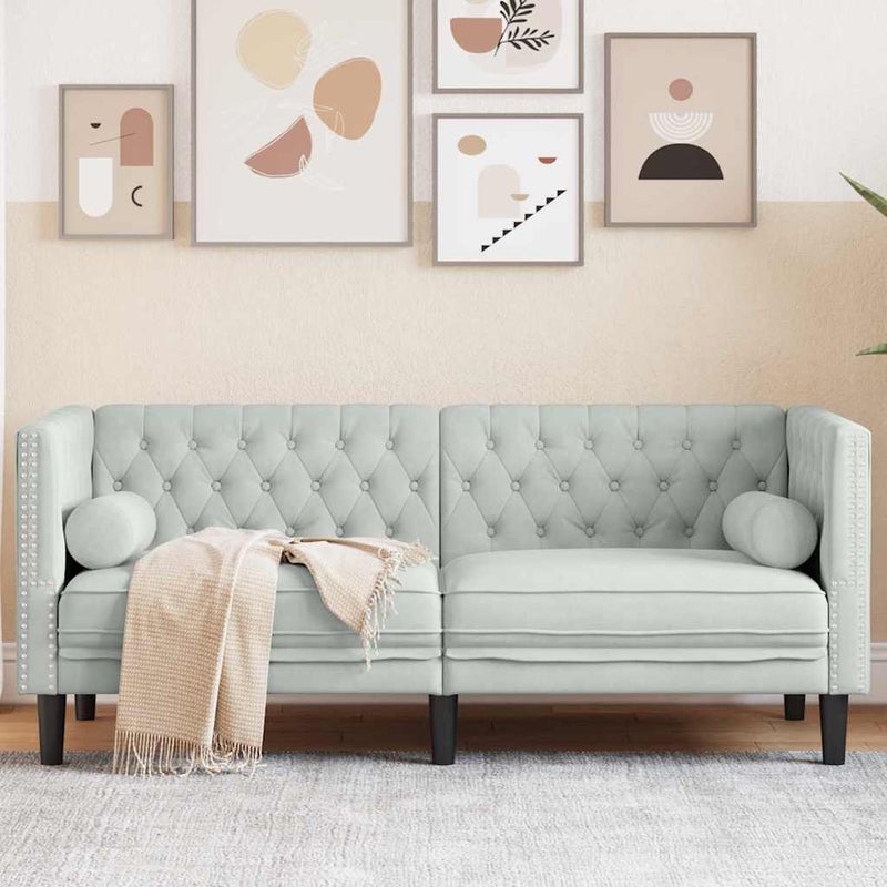Sofa Jasnoszary 174 x 74,5 x 70,5 cm Aksamit vidaXL