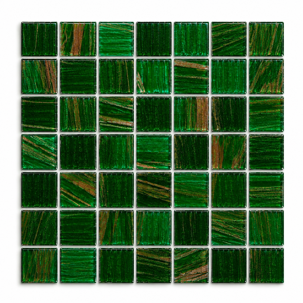 Próbka mozaiki szklanej szczotkowanej zielonej 16x16x0,4 cm