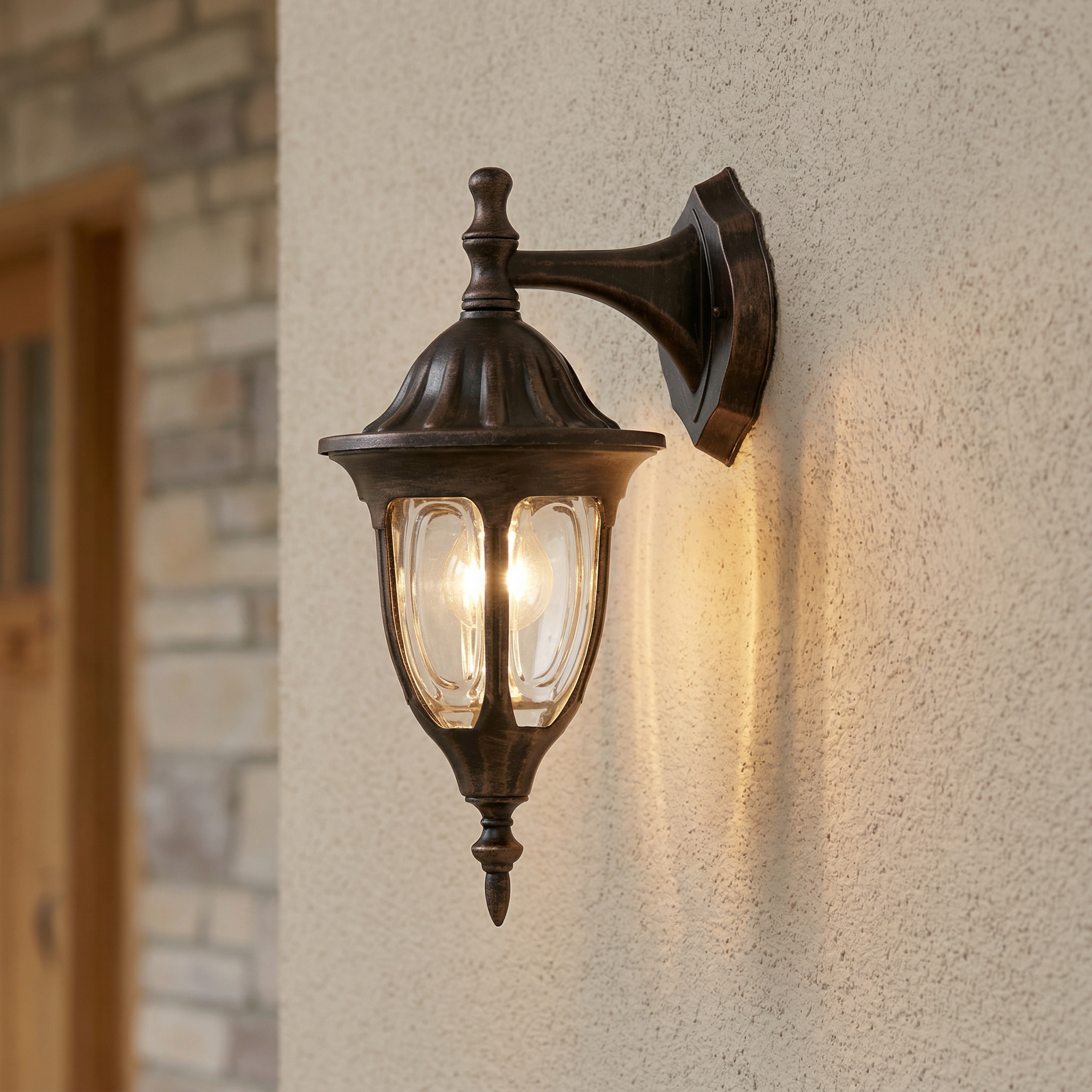 Kinkiet zewnętrzny Milano antyczne złoto 1xE27x60W wym:37x16,5x22cm IP43 Rabalux