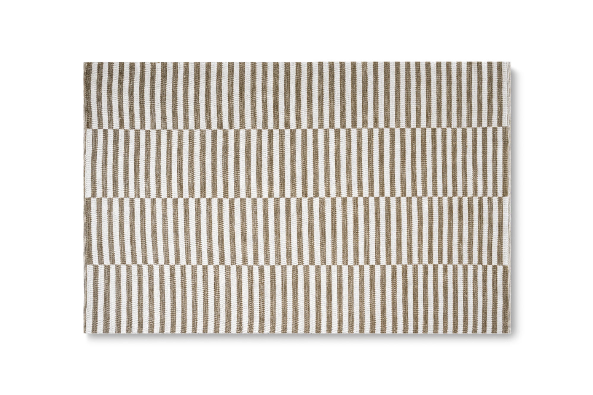 Dywan bawełniany w beżowo-białe linie 175x235cm