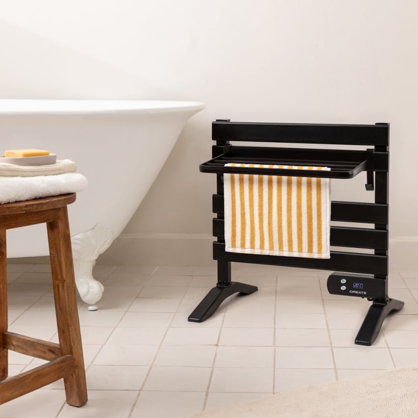 WARM TOWEL MINI - Elektryczny wieszak na ręczniki podłogowo-ścienny 150W