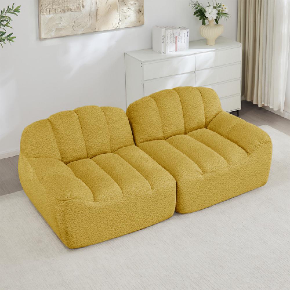 Modułowa sofa 2-osobowa w stylu muszli, głębokie poduszki, do salonu i mieszkania, nie wymaga montażu