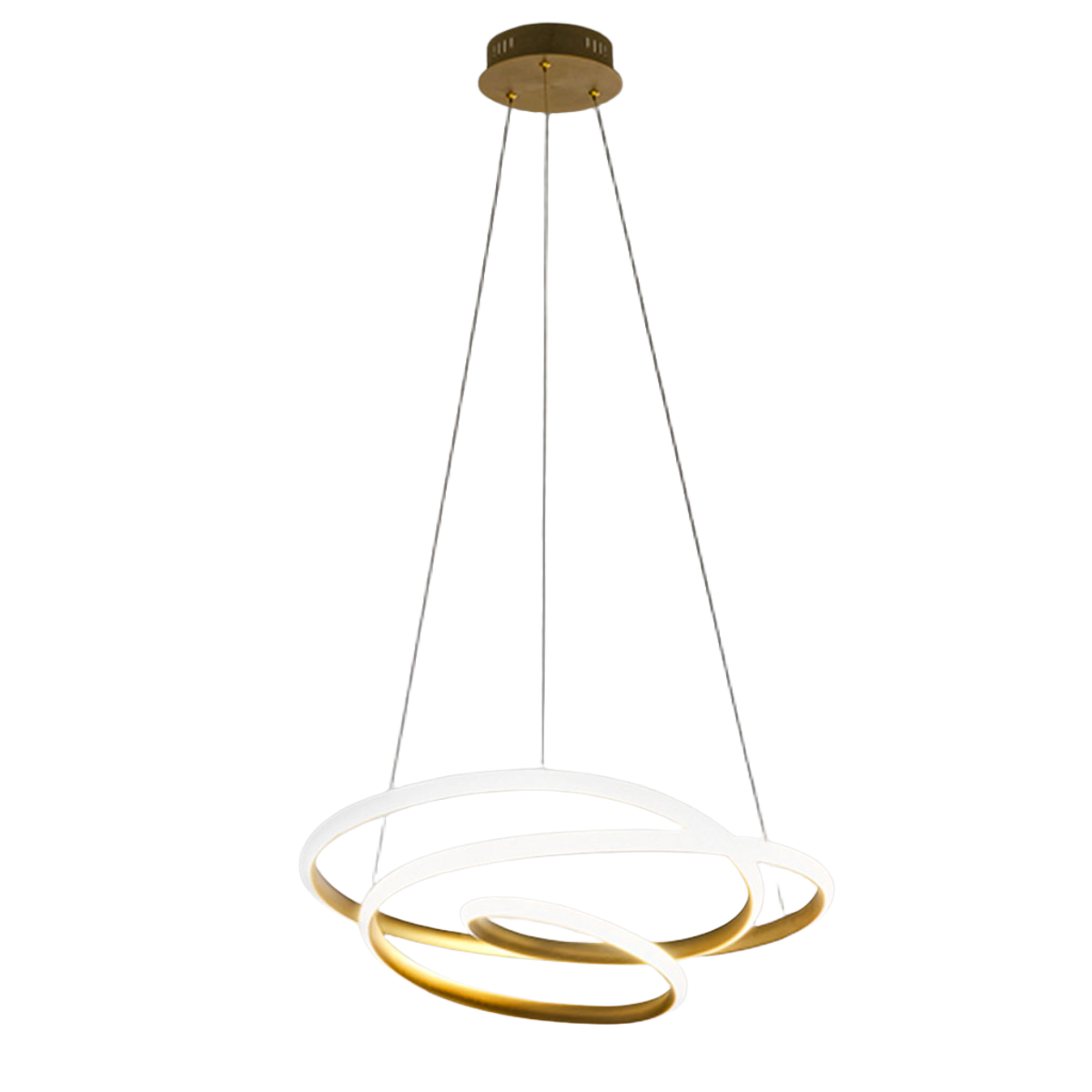 Lampa wisząca Diva S/S Brushed Gold Aluminum, 80W LED 4600lm 3000K, z możliwością ściemniania fazowego i push - Gea Luce