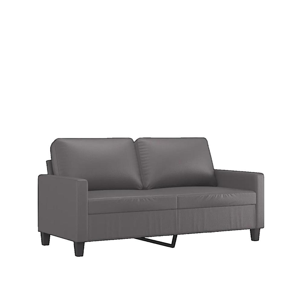 Zestaw sofów vidaXL 3 szt. Szary ekoskóra kompaktowy design