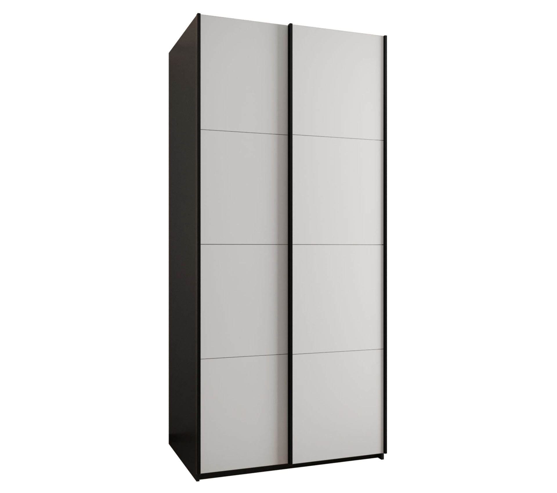 Szafa przesuwna wysoka Lux 1 120 x 64 x 245,5 cm czarny + biały + u. czarny - Abiks Meble