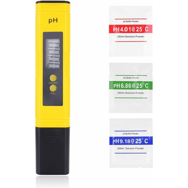 Cyfrowy miernik pH, przenośny cyfrowy tester pH, rozdzielczość 0,01 pH, testy z zakresem pomiaru pH 0-14 z ATC do wody pitnej, akwariów, hydroponiki
