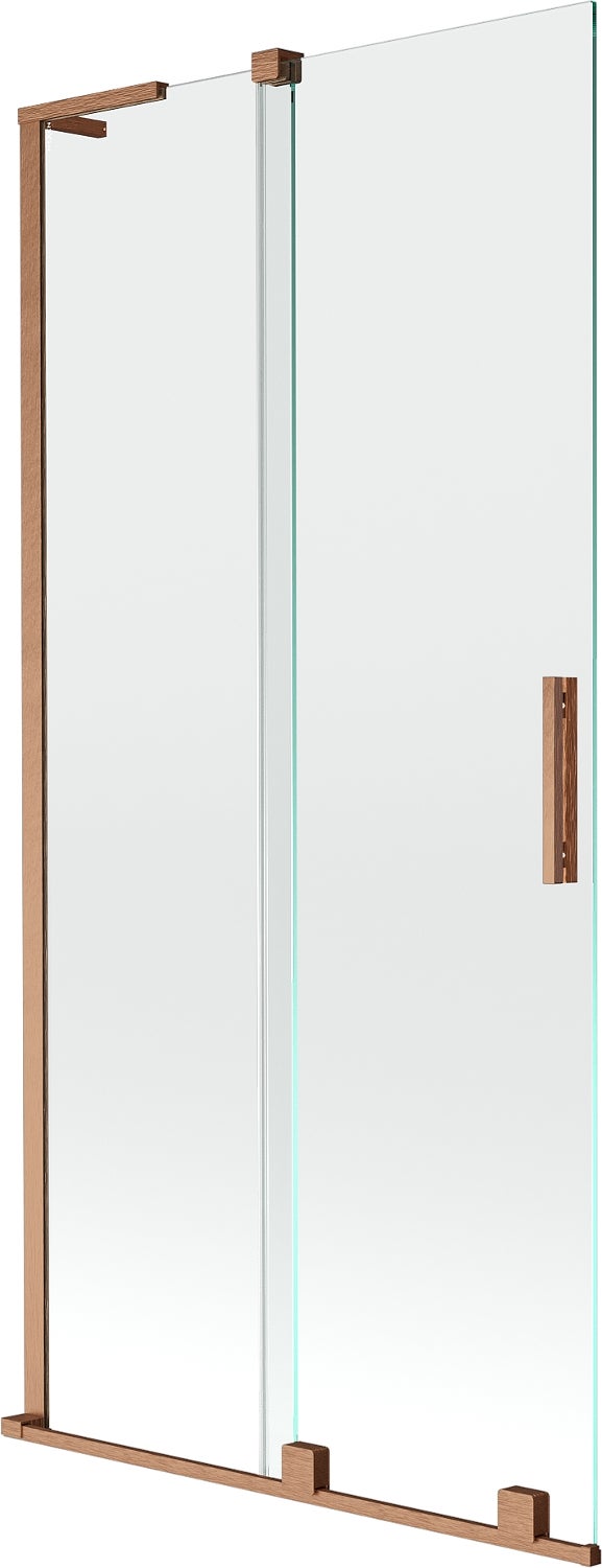 Mexen Velar L parawan nawannowy 2-skrzydłowy rozsuwany 90 x 150 cm, transparent, miedź szczotkowana - 896-090-003-01-65