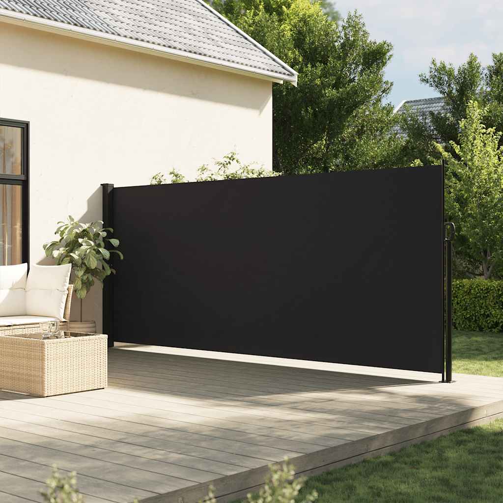 Zwijana markiza boczna na taras, czarna, 180 x 600 cm vidaXL