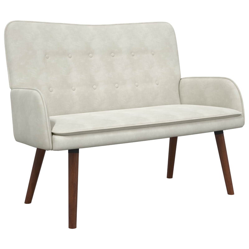 Sofa dwuosobowa kremowy 115 x 61 x 87 cm Welur