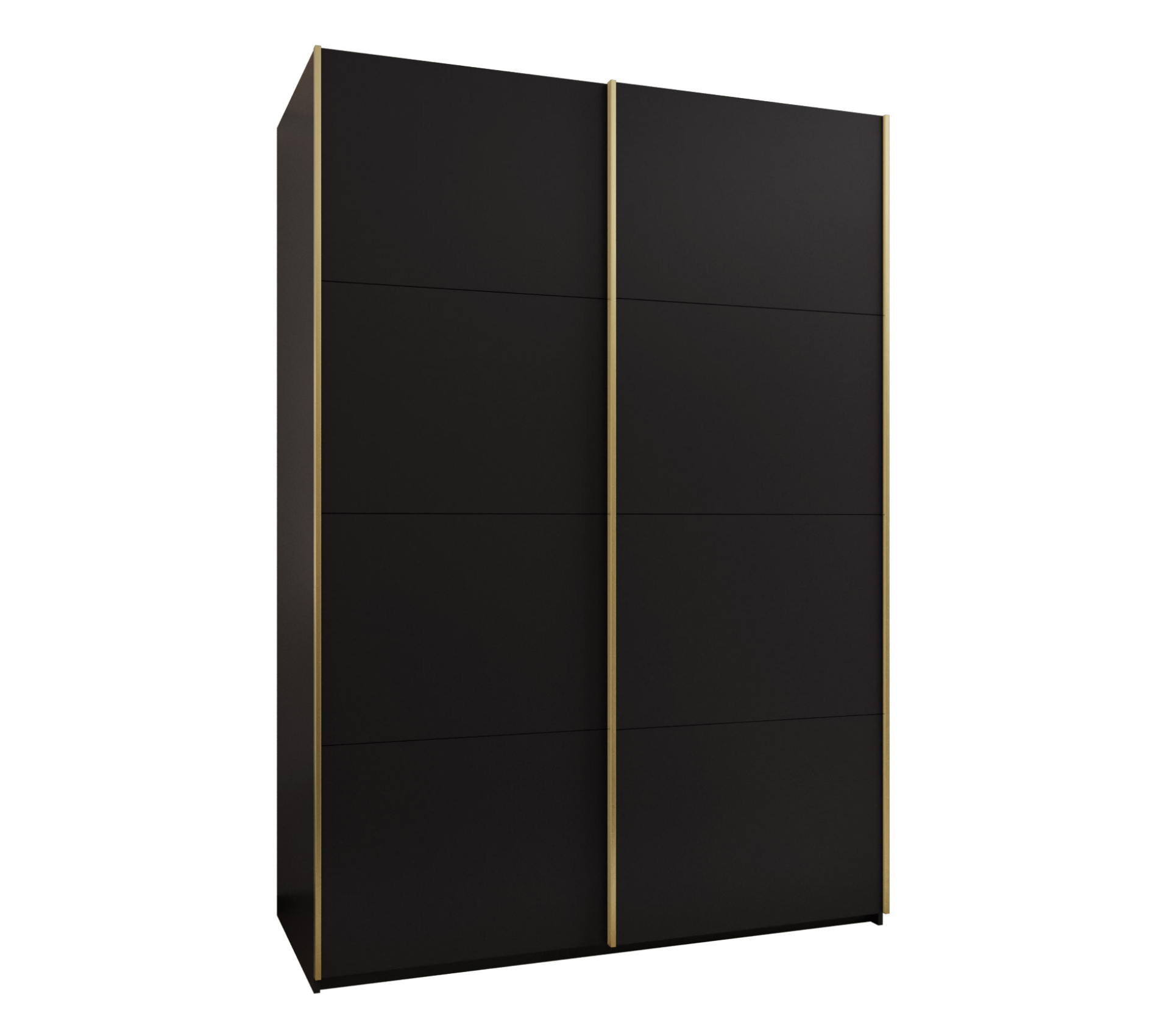 Szafa przesuwna wysoka Lux 1 180 x 64 x 245,5 cm czarny + czarny + u. złoty - Abiks Meble