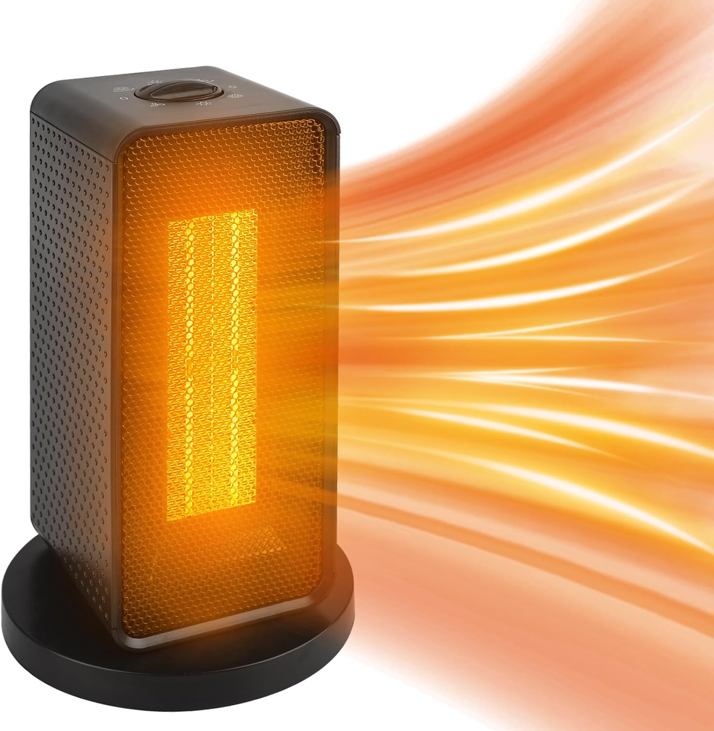 Przenośny grzejnik elektryczny PTC o mocy 1200 W z termostatem, obrotem o 90°, 3 trybami, zabezpieczeniem