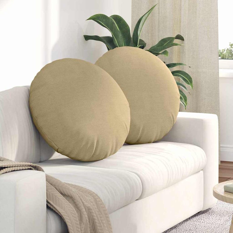 Poduszki na siedziska 2 pcs Szary zielony Ø60 x 21 cm vidaXL