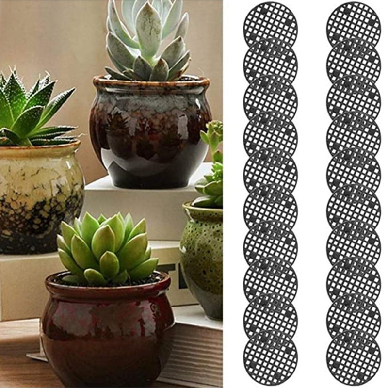Maty 50 oczek do doniczek 4,5 cm, kratki wodoodporne, kratki na dno doniczek, kratki ceramiczne z tworzywa sztucznego, okrągłe przekładki