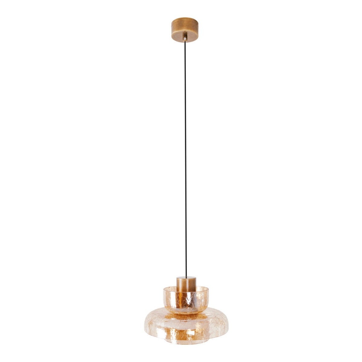 Lampa wisząca dekoracyjna ze szklanym bursztynowym podwójnym kloszem SIGNATURE LED 8W P0603 Maxlight