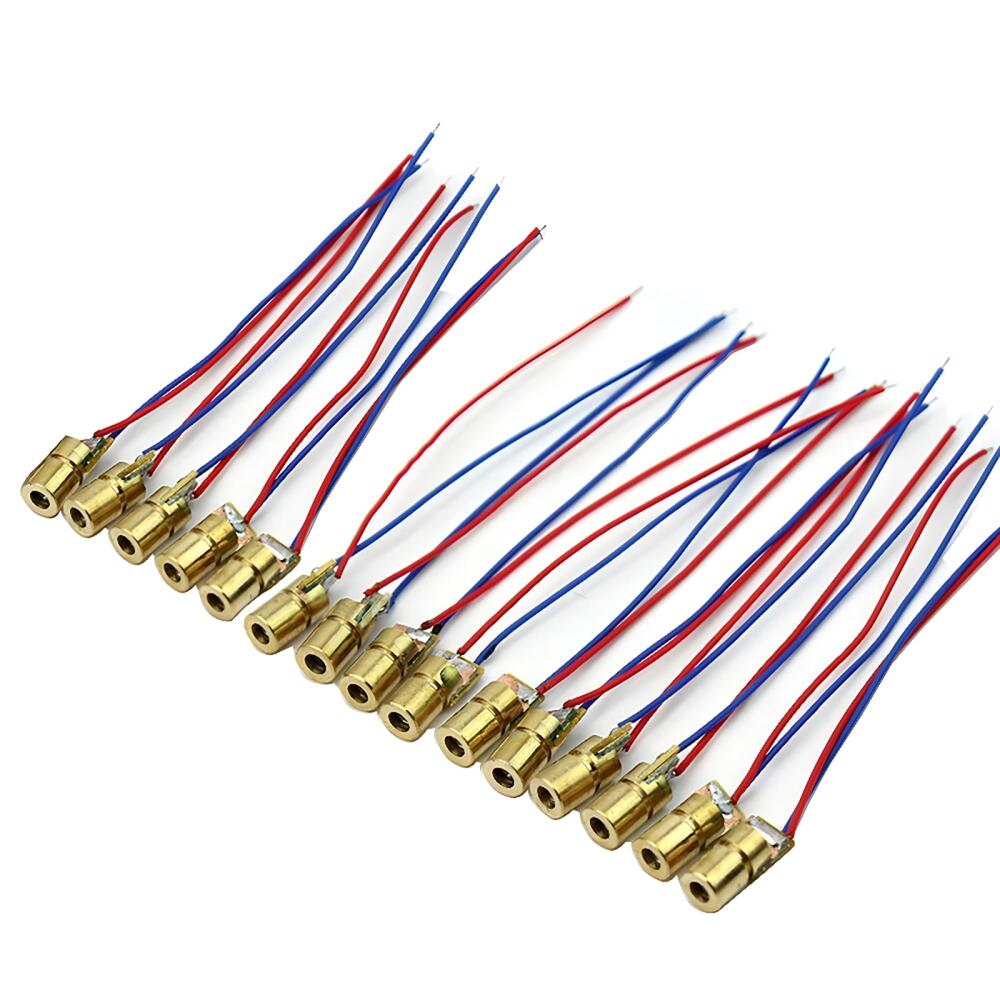 15 głowic laserowych z czerwoną kropką 3V 650nm 5mW, 6mm czerwone diody laserowe, czerwone diody laserowe