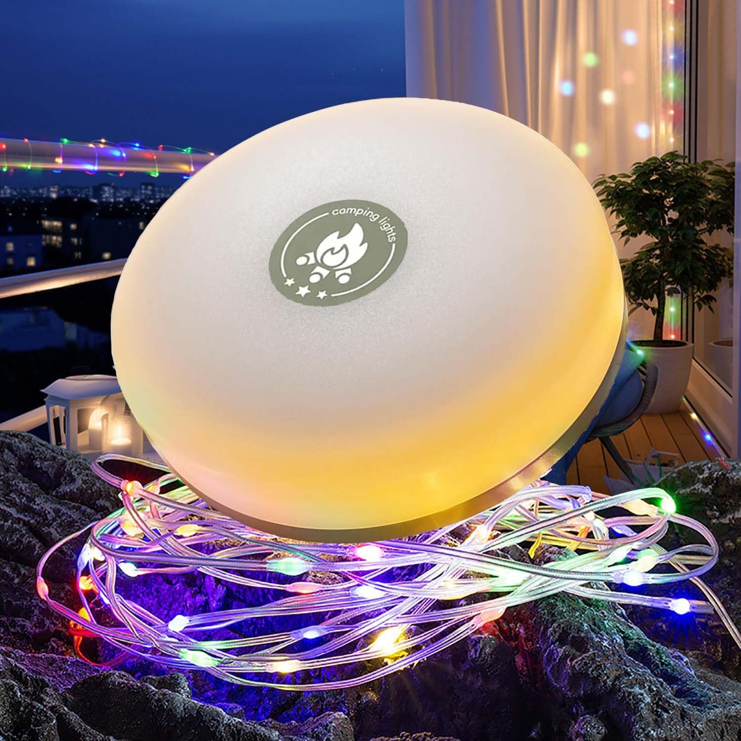 Girlanda Świetlna Zewnętrzna i Wewnętrzna, 8 Trybów Oświetlenia, 2800mAh, 4 W 1 Przenośna, Ładowalna Girlanda Świetlna Kempingowa