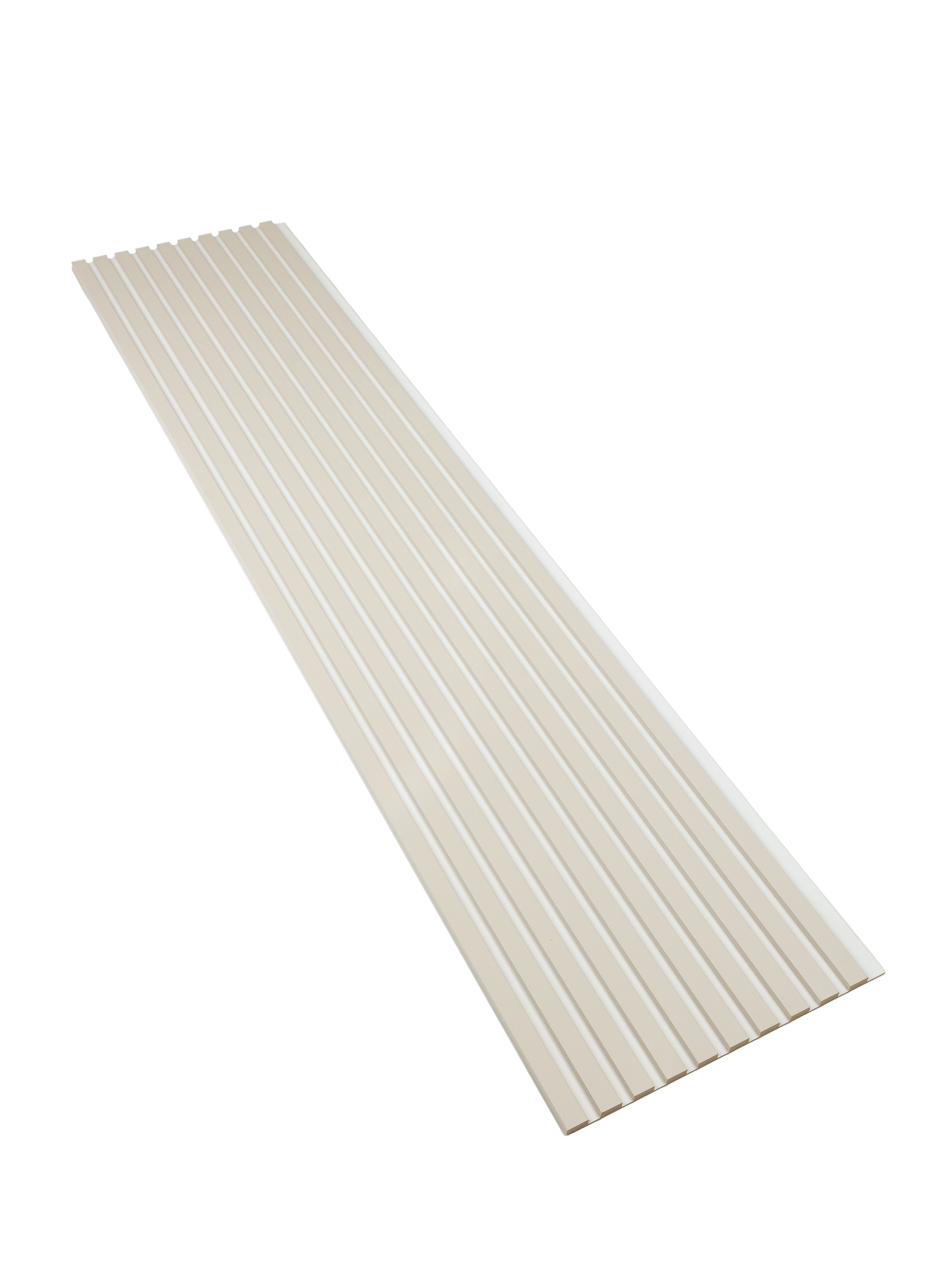 Lamele na Białej Płycie Ścienne SunWood Panele Dekoracyjne Kaszmir 275x46cm 1 szt.