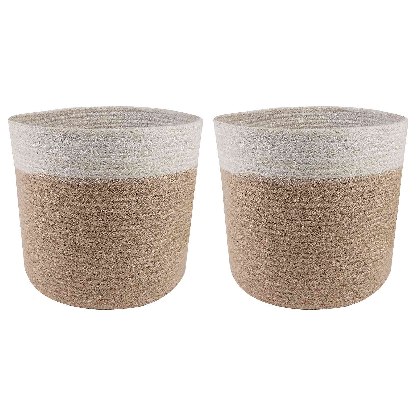 Zestaw doniczek 2 pcs Naturalne i białe Ø 21 x 21 cm vidaXL