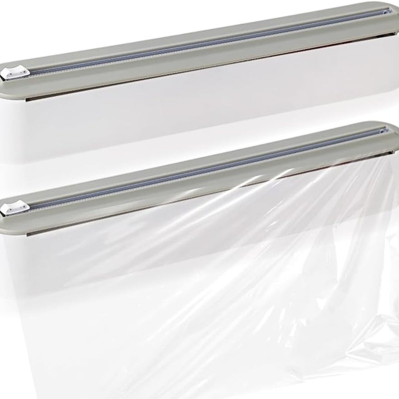 (2 szt.) Magnetyczny dozownik folii aluminiowej i folii, ulepszony obcinacz ścienny, dozownik do przechowywania folii aluminiowej i folii z obcinacze