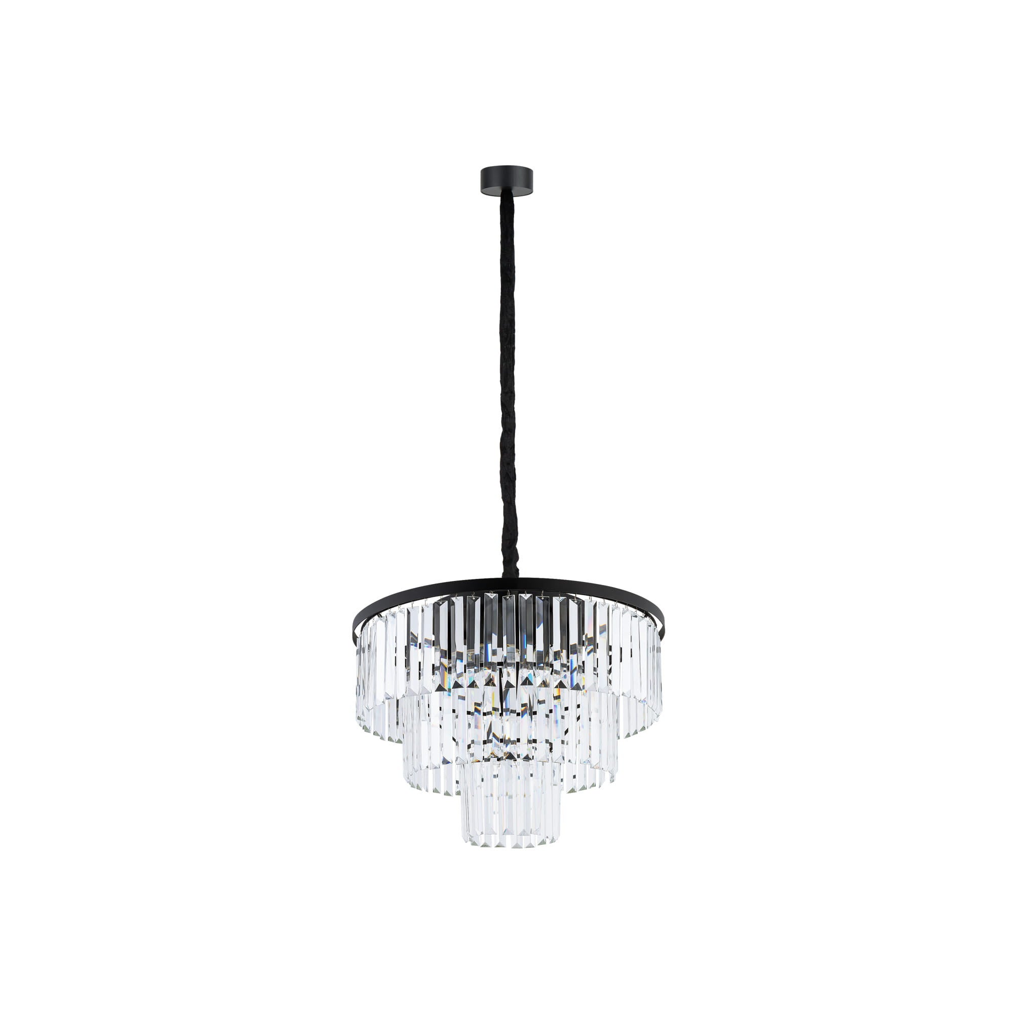 Lampa kryształowa wisząca żyrandol Nowodvorski CRISTAL 7616 stal, czarny