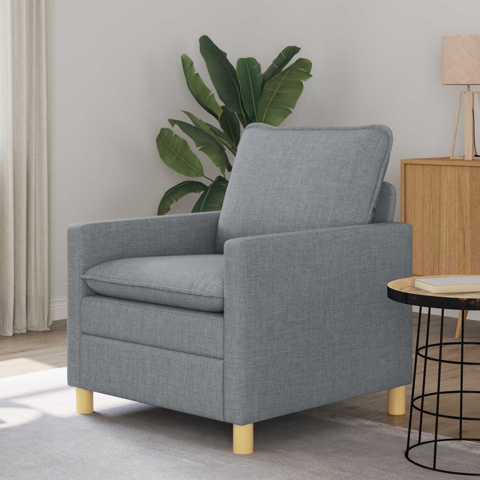 Sofa jasnoszary 76 x 81 x 87,5 cm tkanina vidaXL