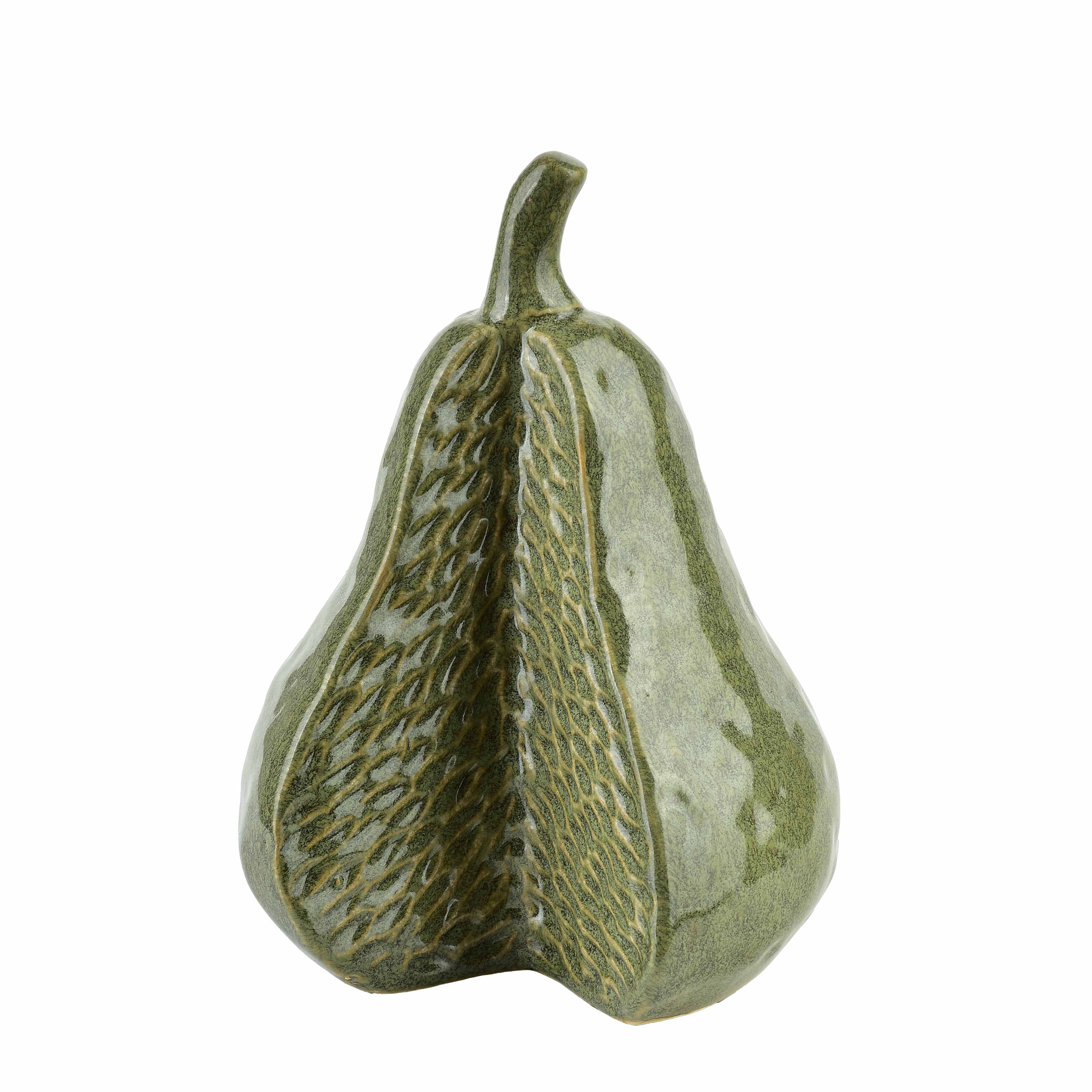 Figura dekoracyjna ceramika SAGGIO PEAR 12x11x17 cm biała 1 szt.