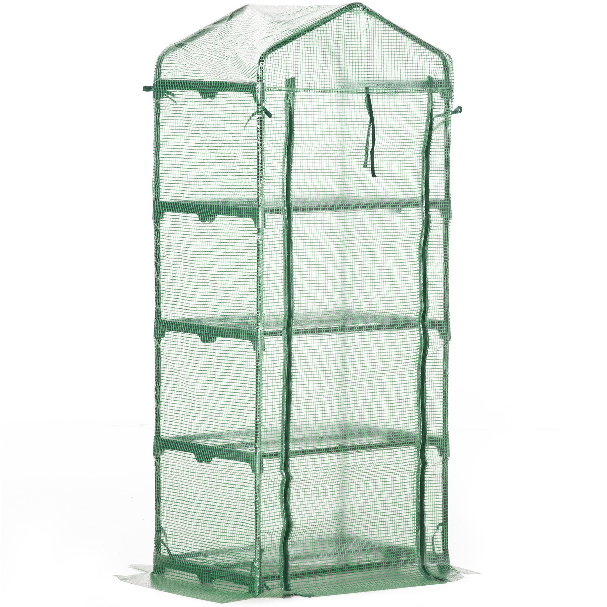 Szklarnia ogrodowa 4-półkowa, pokrycie PE 140 g/m², rama stalowa, do roślin, kwiatów, na balkon, taras